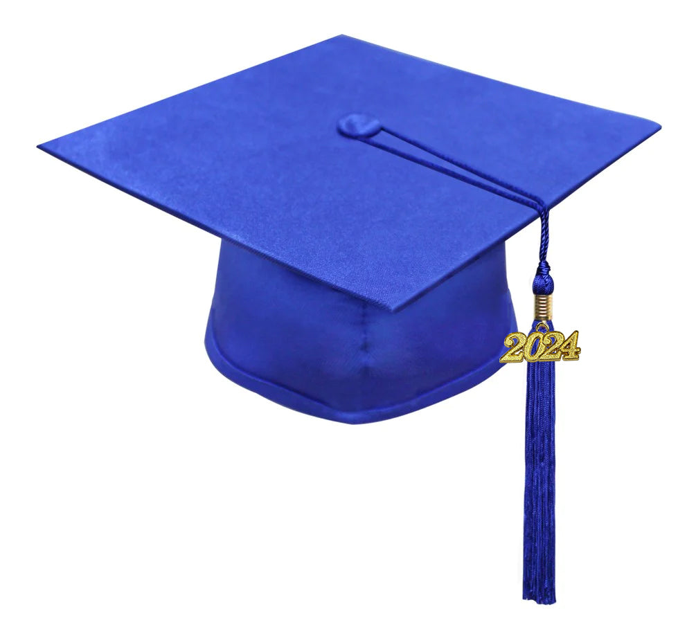 Child Matte Royal Blue Cap & Tassel - Preschool Graduation