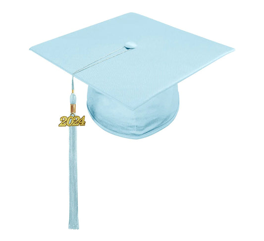 Child Shiny Light Blue Cap & Tassel - Preschool & Kindergarten Graduation
