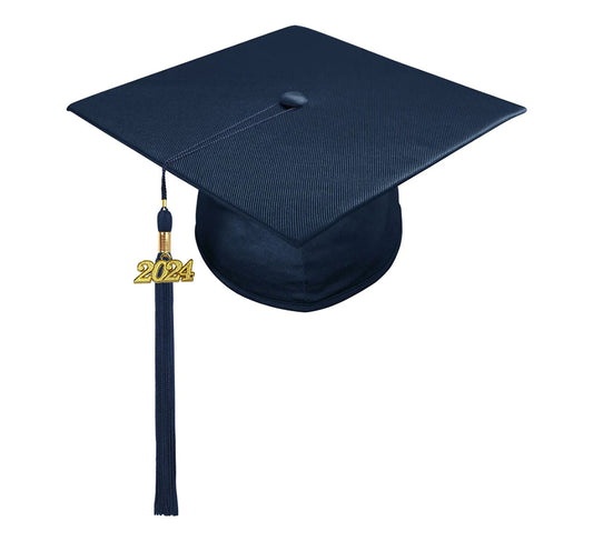 Shiny Navy Blue High School Cap & Tassel - Graduation Caps