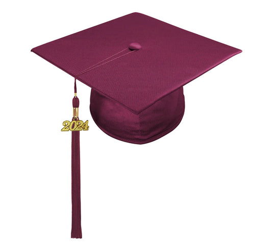 Shiny Maroon High School Cap & Tassel - Graduation Caps