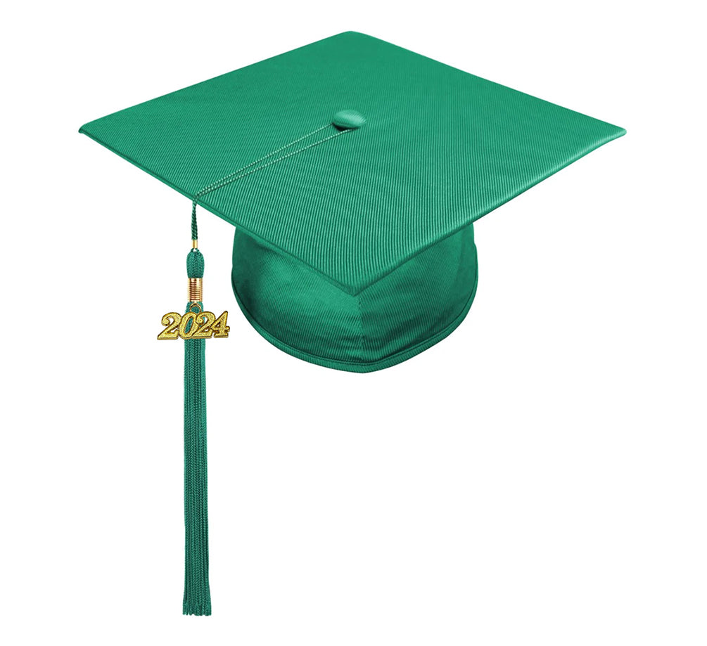 Child Shiny Emerald Green Graduation Cap & Tassel - Preschool & Kindergarten Graduation