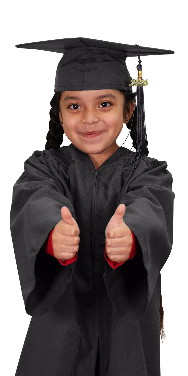 Child Matte Black Cap & Gown - Preschool & Kindergarten Child Matte Black Cap & Gown - Preschool & Kindergarten