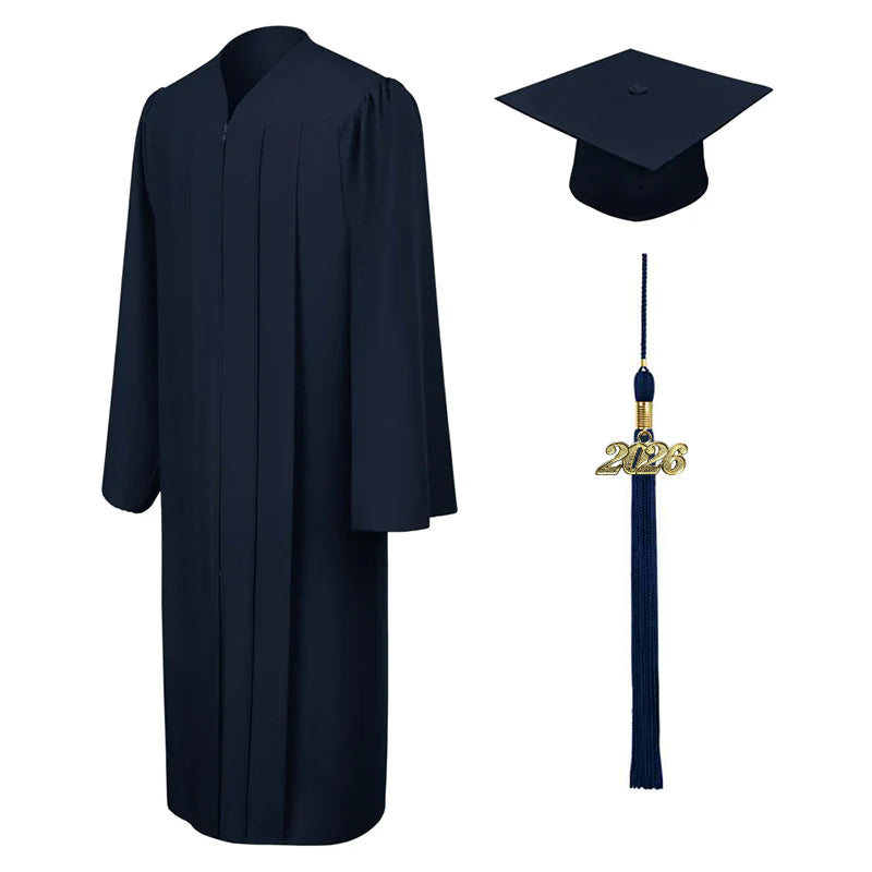 Matte Navy Blue Bachelors Cap & Gown - College & University - Graduation Cap and Gown