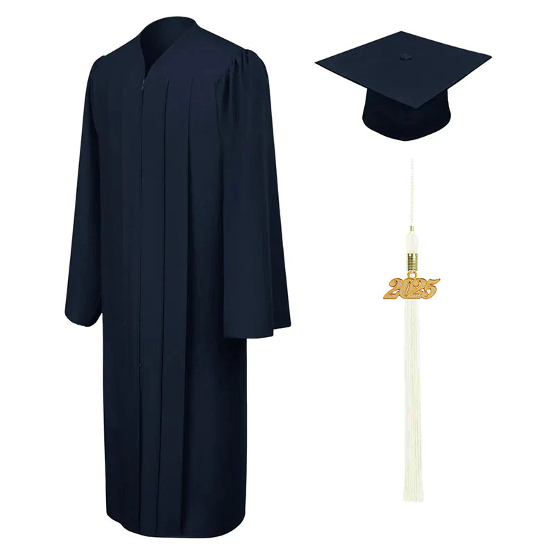 Matte Navy Blue High School Graduation Cap and Gown - Homeschoolers In North Idaho - Graduation Cap and Gown