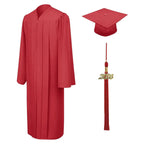 Matte Red High School Graduation Cap & Gown - Graduation Cap and Gown