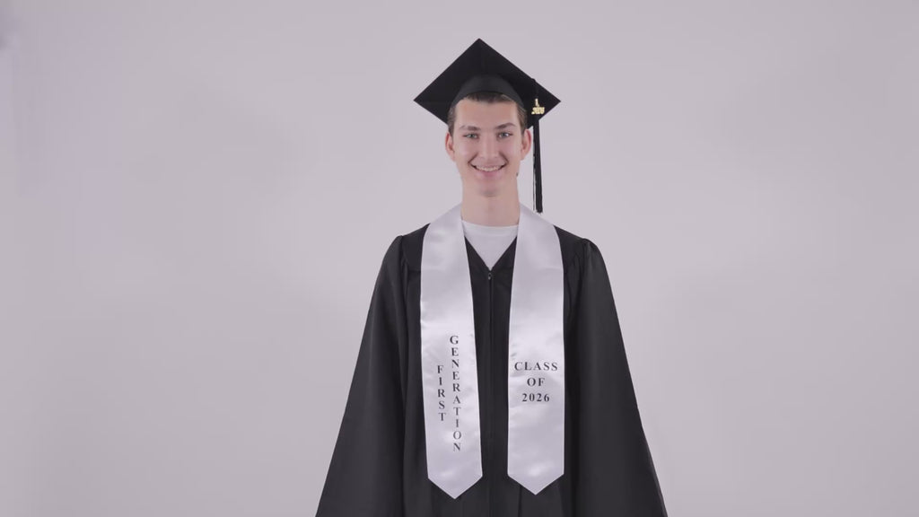 White "First Generation" 2025 Graduation Stole
