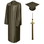 Shiny Brown High School Graduation Cap and Gown - Graduation Cap and Gown
