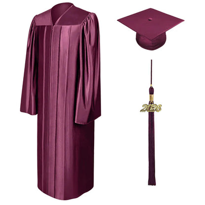 Shiny Maroon Bachelors Cap & Gown - College & University