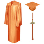 Shiny Orange High School Graduation Cap and Gown - Graduation Cap and Gown