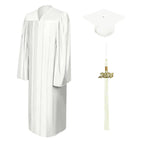 Shiny White Bachelors Cap & Gown - College & University