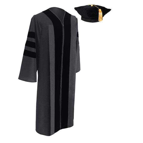 Classic Doctoral Graduation Tam & Gown - Academic Regalia - Graduation Cap and Gown