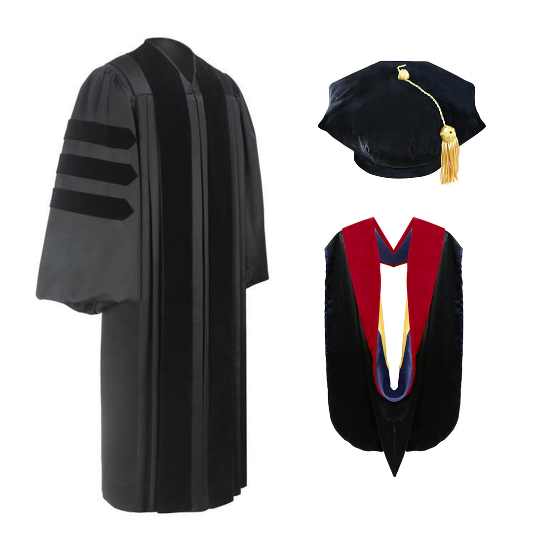 Deluxe Doctor of Divinity Gown, Hood and Tam Package - CBI & SEMINARY - Graduation Cap and Gown
