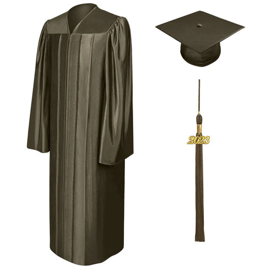 Shiny Brown Bachelors Cap & Gown - College & University