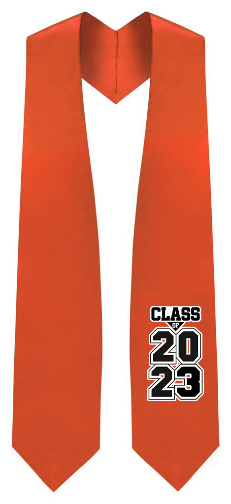 Orange "Class of 2023" Graduation Stole