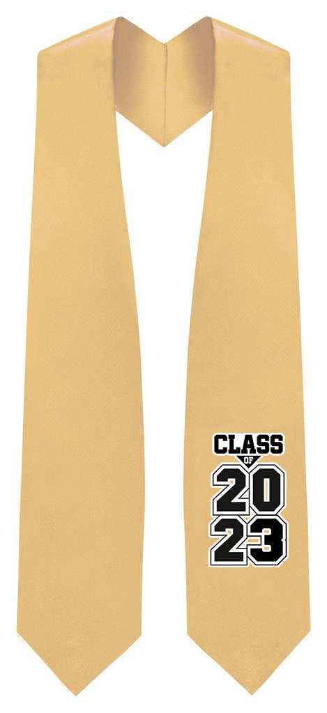 Antique Gold "Class of 2023" Graduation Stole