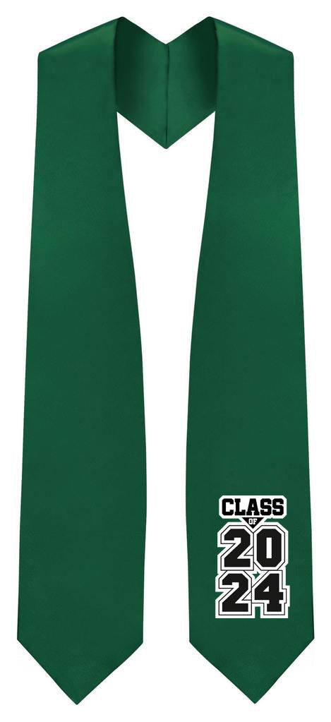 Hunter Green "Class of 2024" Graduation Stole