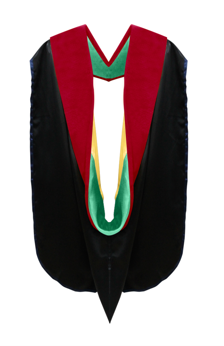 Deluxe Doctoral Graduation Theology Gown, Hood and Tam Package - Springfield Christian College and Theological Seminary - Graduation Cap and Gown