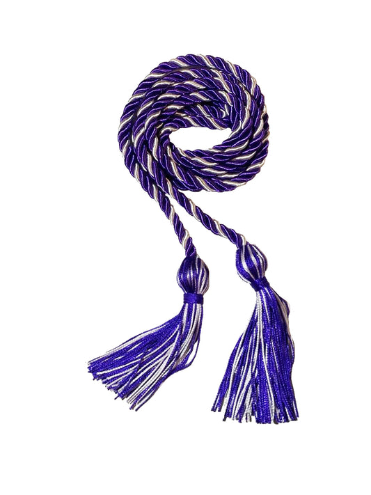 Purple and White Two Color Graduation Honor Cord