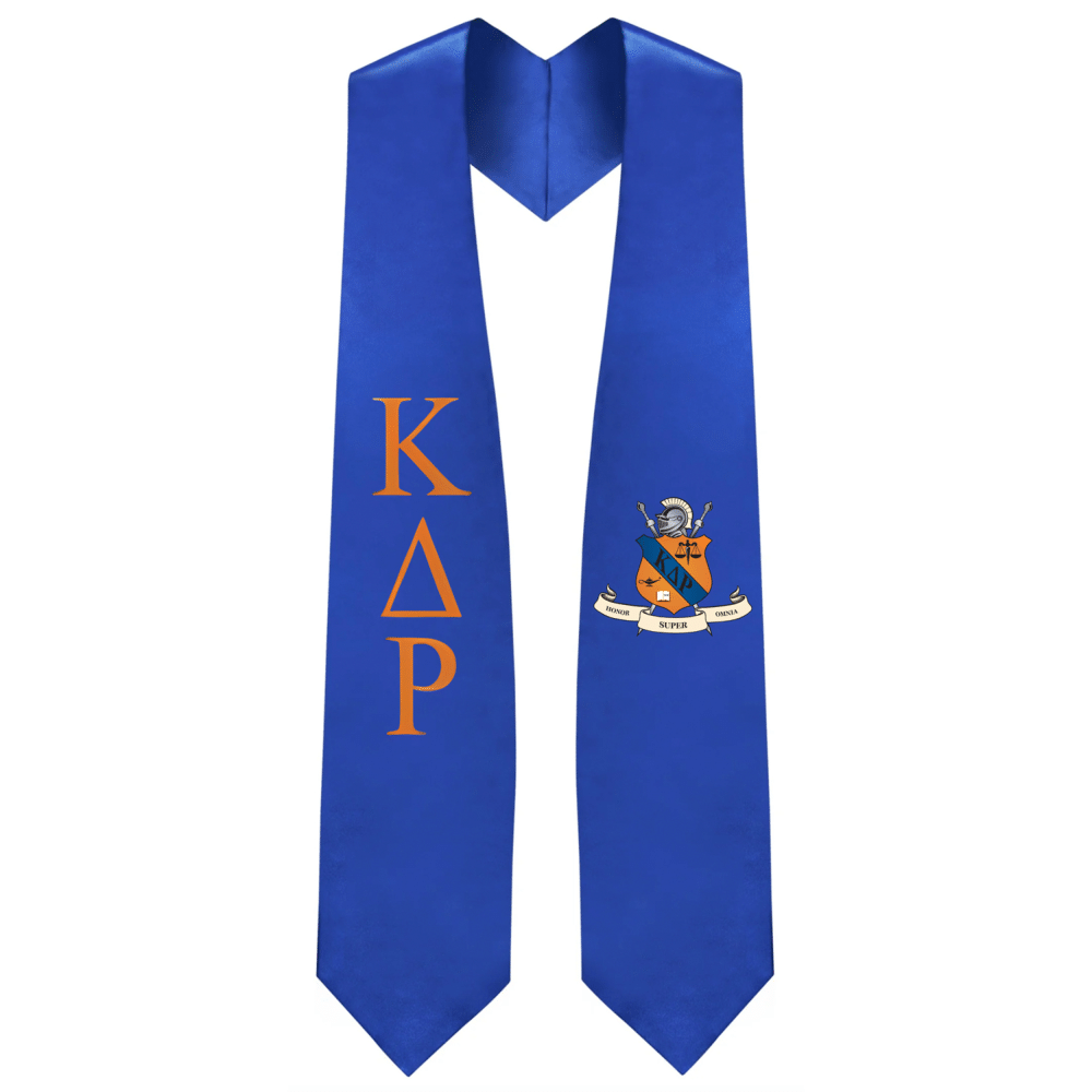 Kappa Delta Rho Greek Lettered Graduation Stole w/ Crest