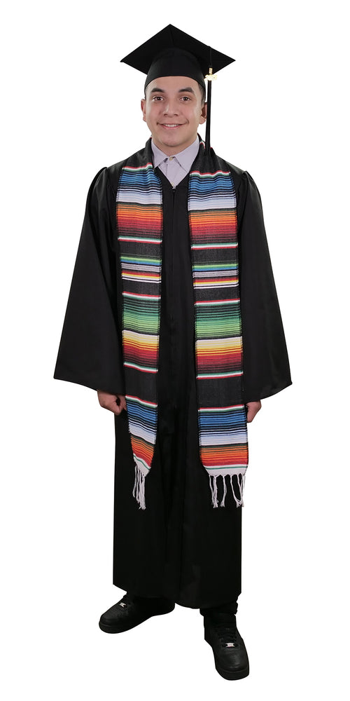 graduation dress mexican Black Serape Stole Sash – Graduation Cap and Gown 2025BFCM18UNDER30