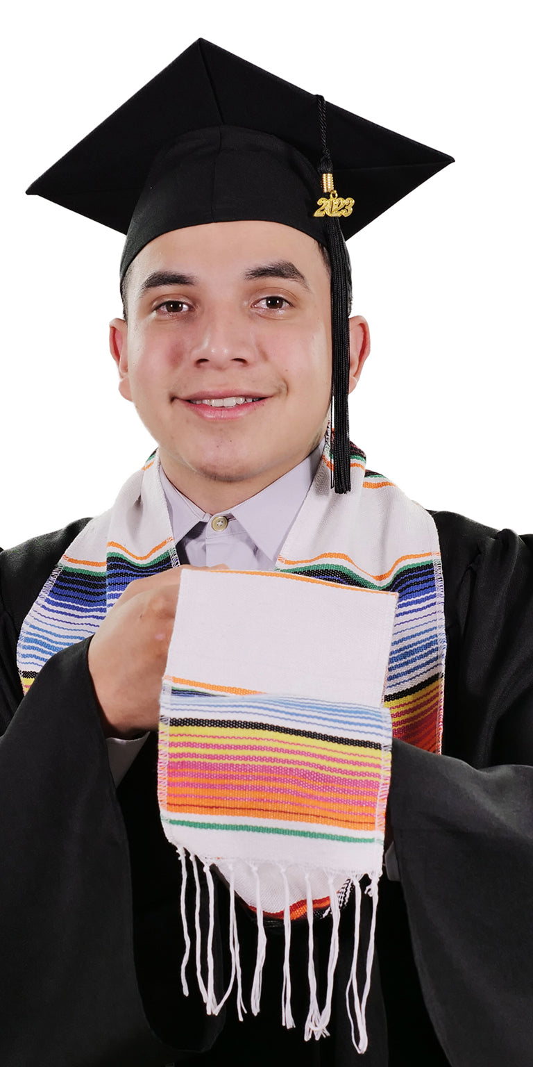 White Mexican Serape Graduation Stole/Sash White Mexican Serape Graduation Stole/Sash