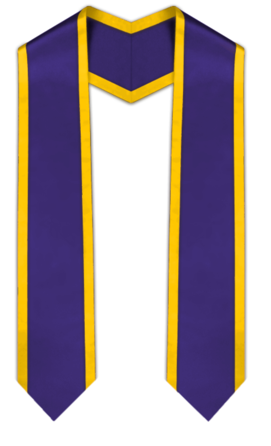 Purple Pointed Graduation Stole with Gold Trim