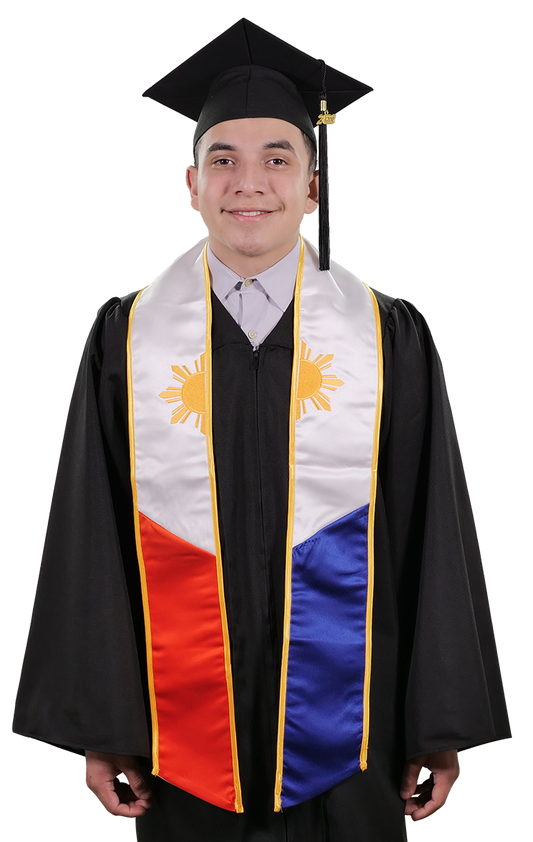 Philippines Embroidered Graduation Stole -  Philippine Flag Sash