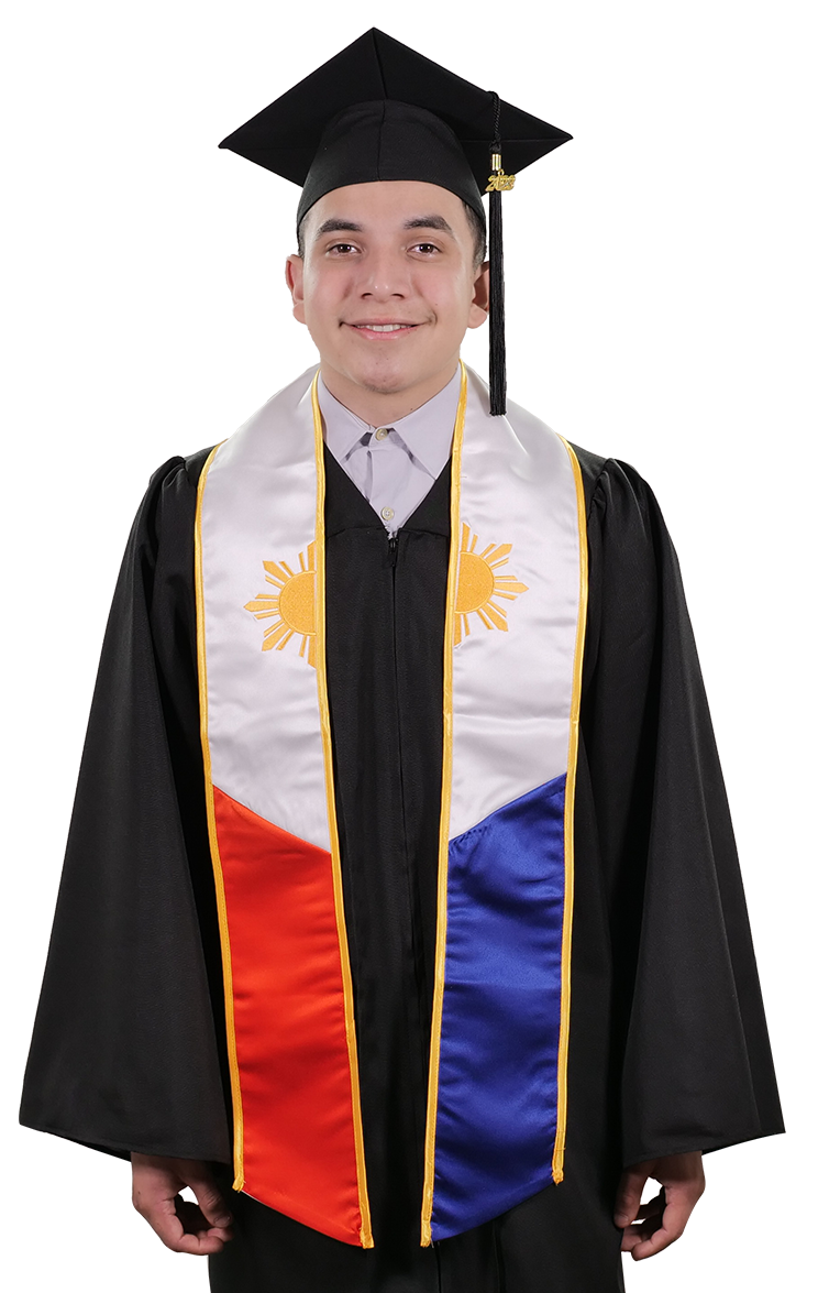 Philippines Embroidered Graduation Stole -  Philippine Flag Sash