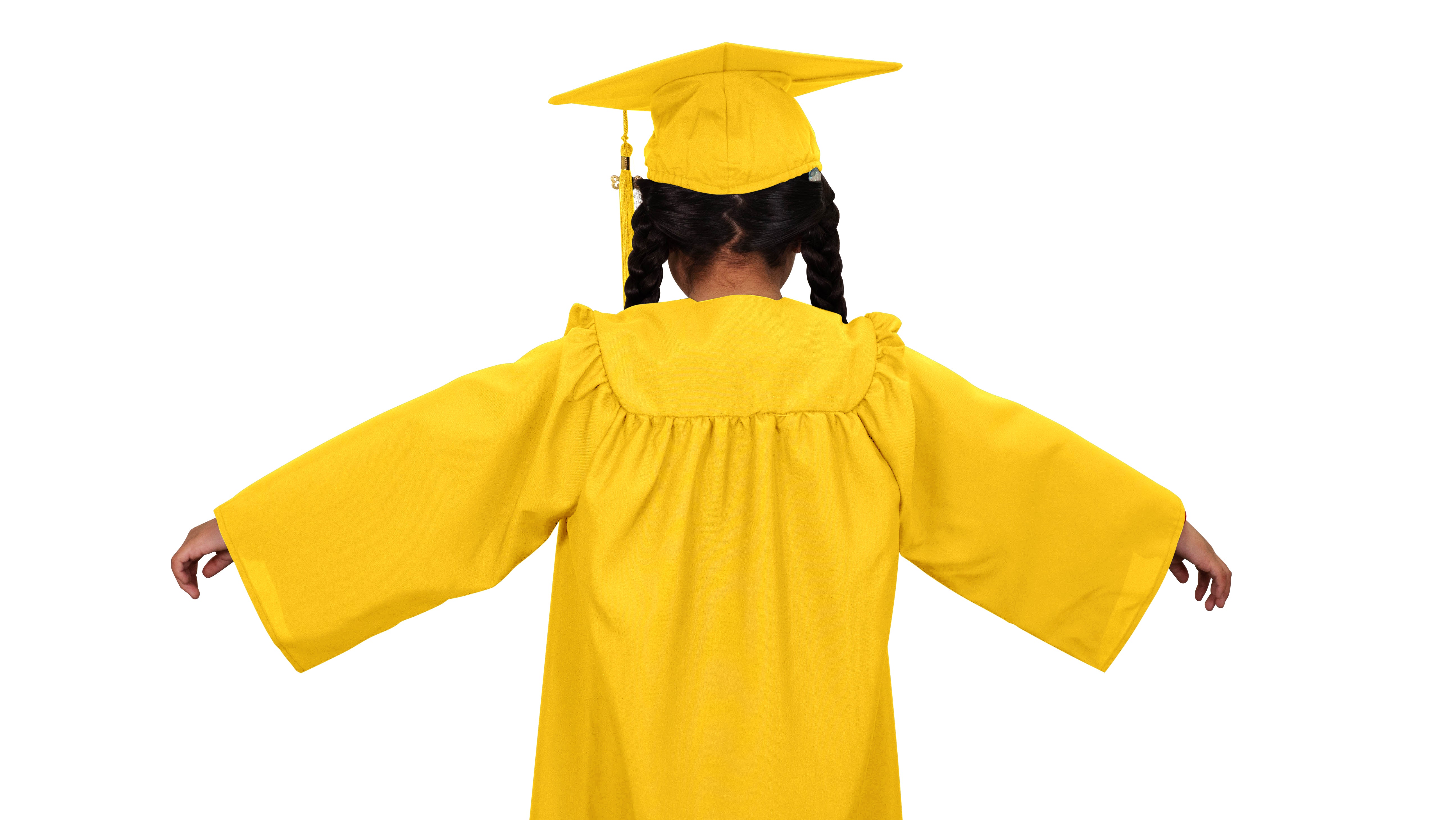 Child Matte Gold Graduation Cap & Gown - Preschool & Kindergarten ...