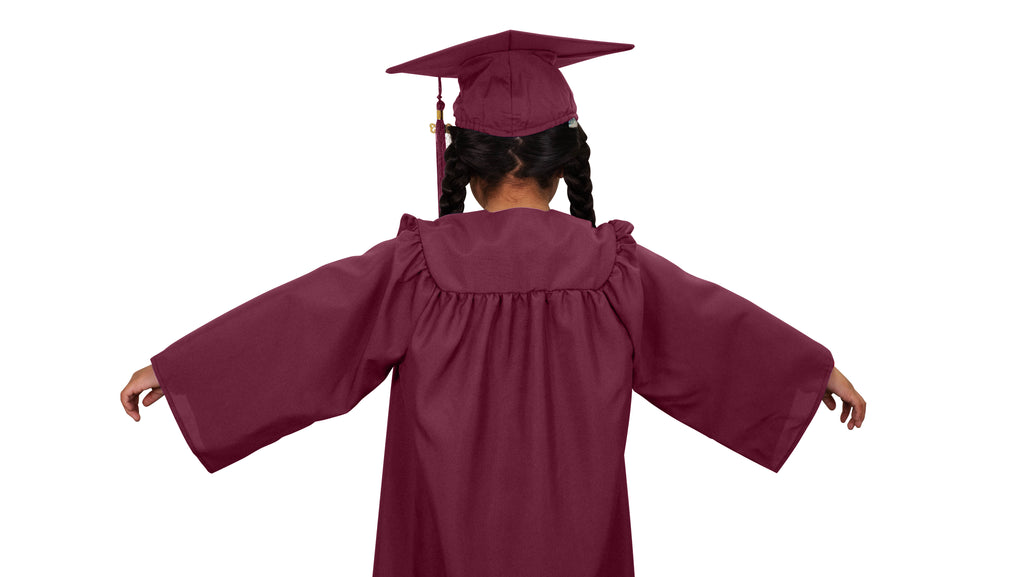 Child Matte Maroon Graduation Cap & Gown - Preschool & Kindergarten Child Matte Maroon Graduation Cap & Gown - Preschool & Kindergarten