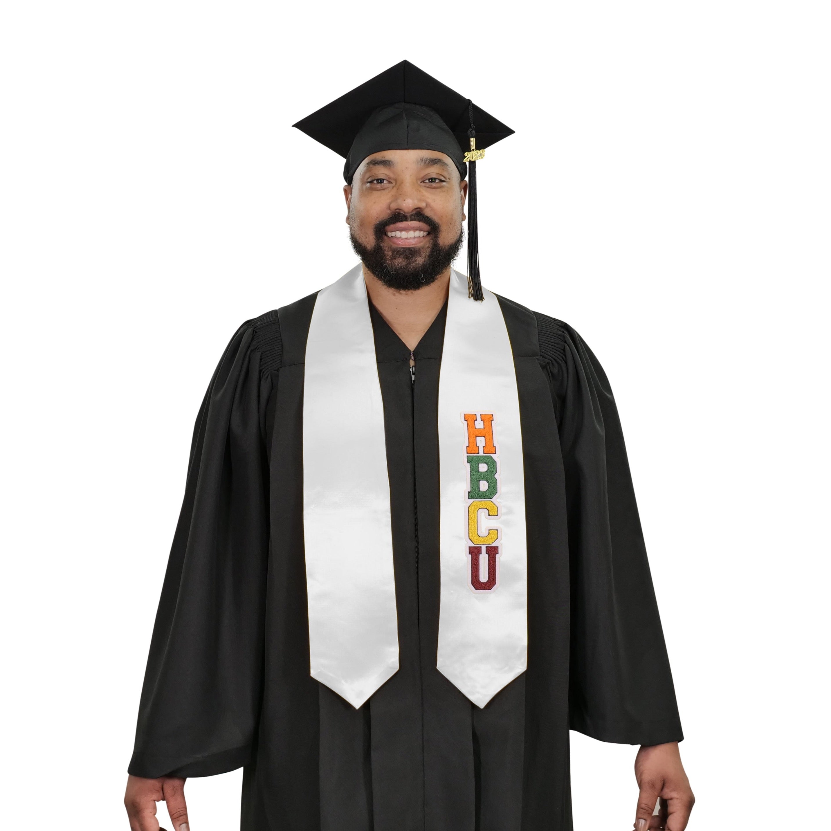 White HBCU Stoles - Graduation Cap and Gown