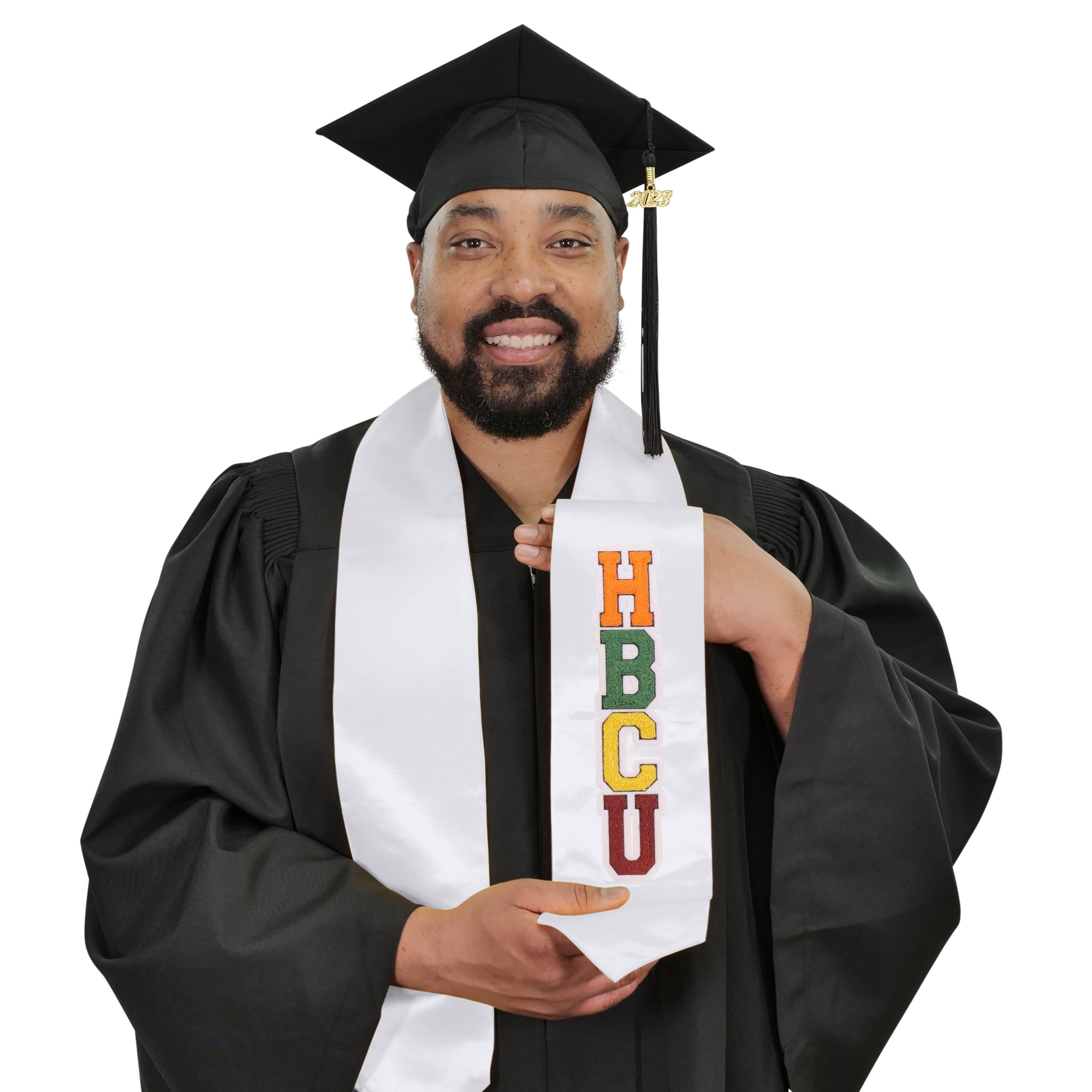 White HBCU Stoles - Graduation Cap and Gown