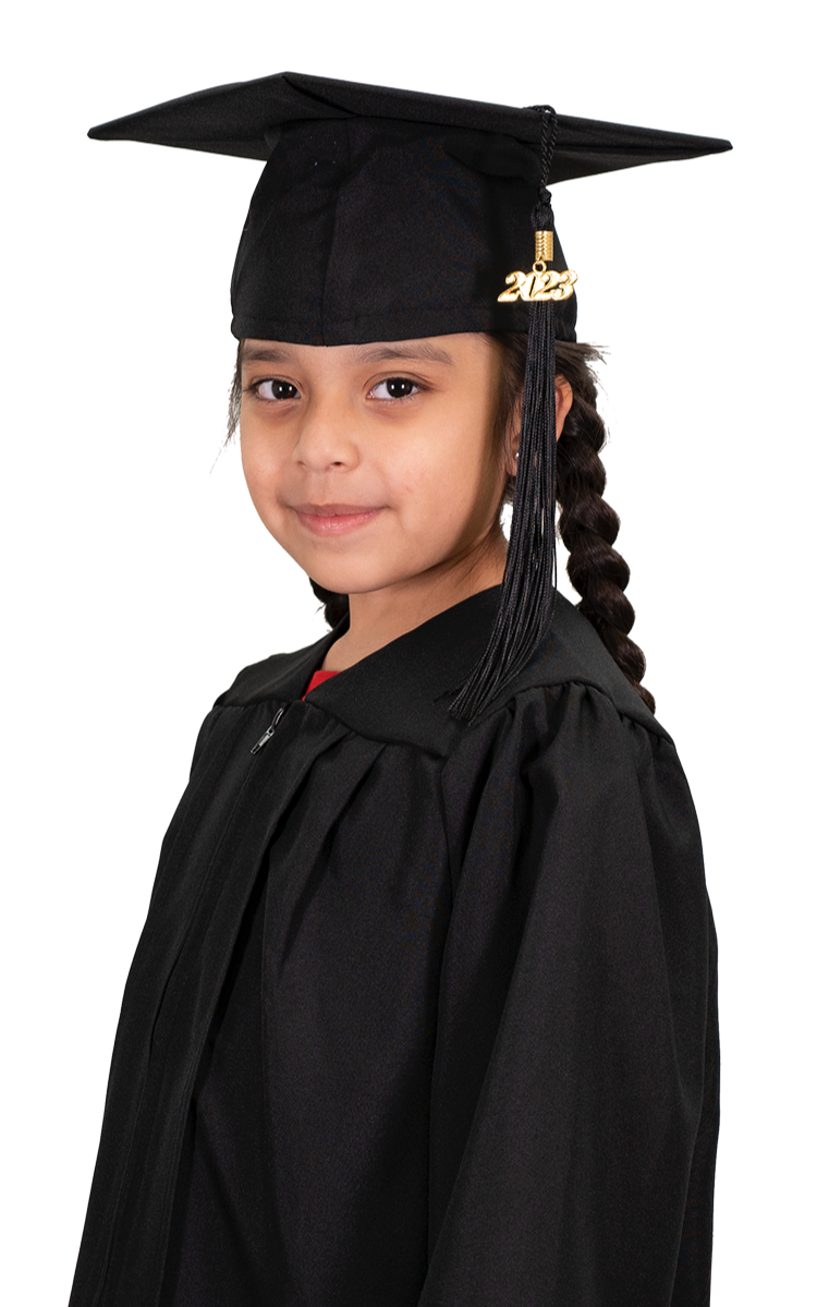 Child Matte Black Cap & Gown - Preschool & Kindergarten