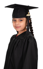 Child Matte Black Cap & Gown - Preschool & Kindergarten