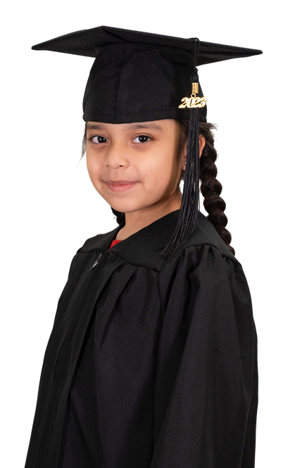 Child Matte Black Cap & Gown - Preschool & Kindergarten