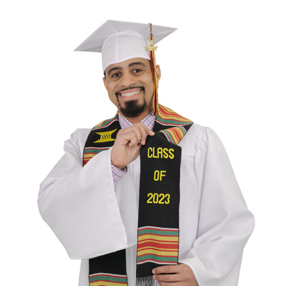 Class of 2023 Graduation Kente Stole, Handwoven Kente Sash Cloth