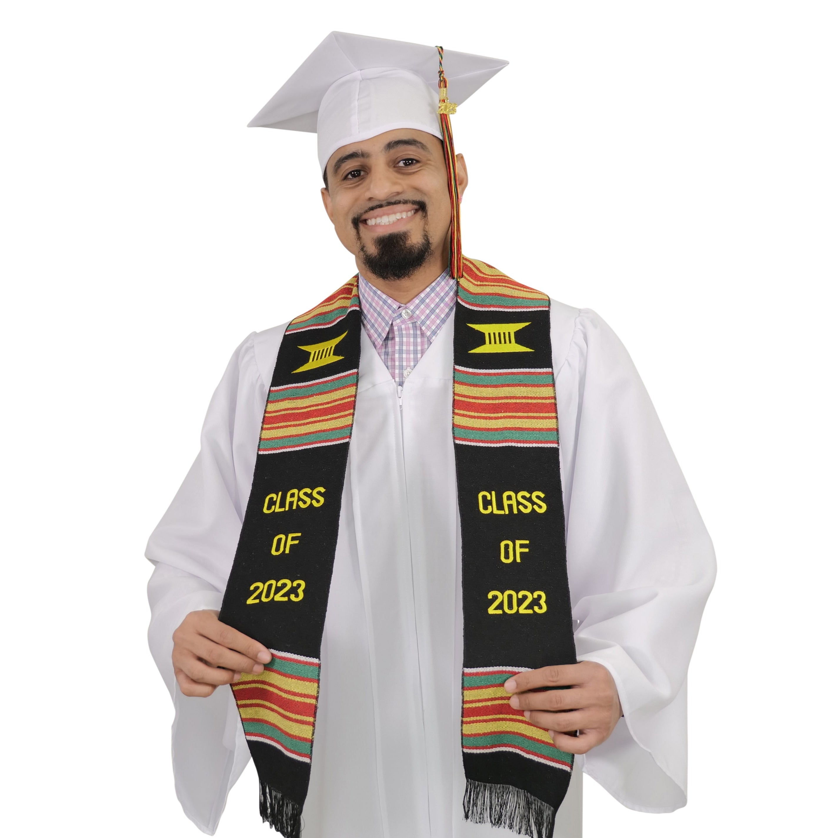 Black Student Union Graduation Kente Stole, Handwoven Kente Sash Cloth –  Graduation Cap and Gown