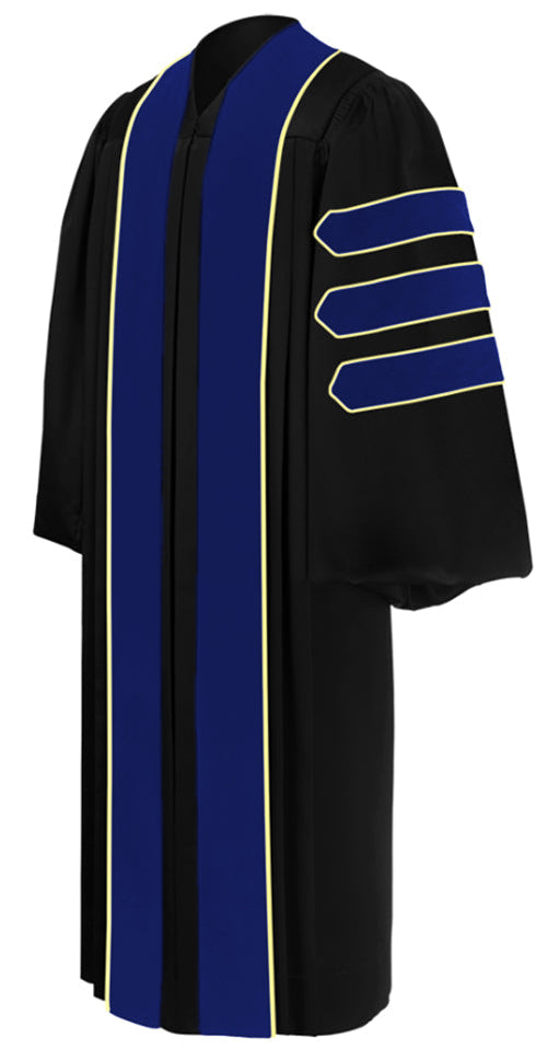 PhD Blue Doctoral Gown - Academic Regalia - Graduation Cap and Gown