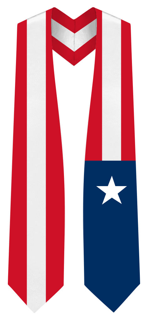 Puerto Rico Graduation Stole -  Puerto Rican Flag Sash