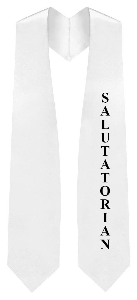 White Salutatorian Stole for Graduation - Graduation Cap and Gown