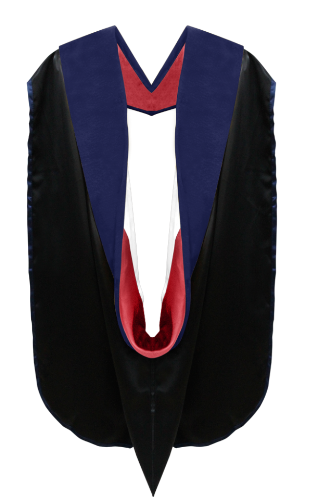 Phd Hood Dark Blue Velvet - Red & White