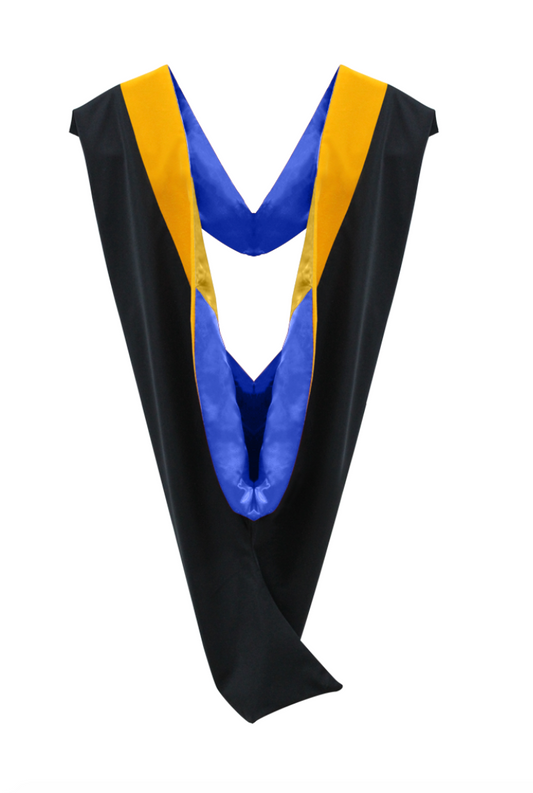 Deluxe Bachelors/Master Hood - Science Gold Velvet, Royal Blue & Golden Yellow