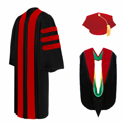 Deluxe Doctoral Graduation Theology Gown, Hood and Tam Package - Springfield Christian College and Theological Seminary