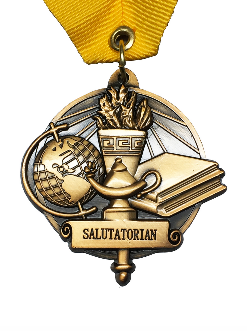Salutatorian Graduation Medal - Graduation Cap and Gown