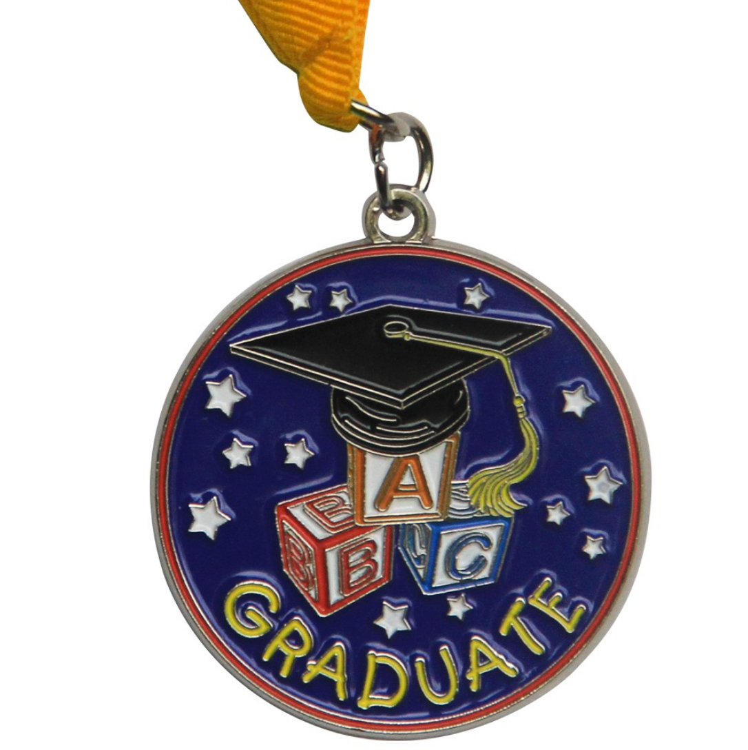 Childs Graduation Medal - Preschool & Kindergarten - Graduation Cap and Gown
