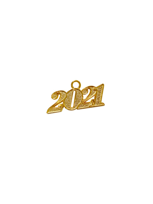 Gold Tassel Date Bling Charm Year 2024