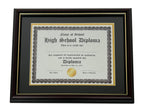 Real Wood Graduation Diploma Frame - Glossy Cherry with Gold Trim | Fits 8.5" x 11" or 11" x 14" Certificate - Graduation Cap and Gown