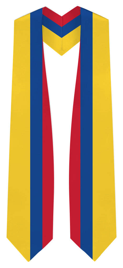 Colombia Graduation Stole -  Colombia Flag Sash - Graduation Cap and Gown