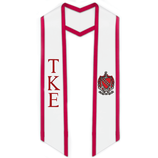 Tau Kappa Epsilon Trimmed Greek Lettered Graduation Stole w/ Crest