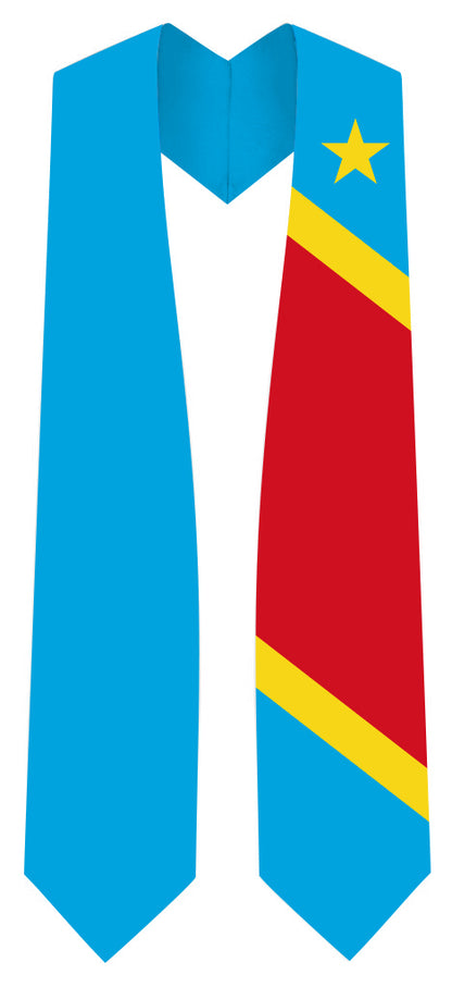 The Rep of the Congo Graduation Stole -  The Rep of the Congo Flag Sash